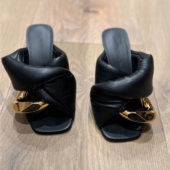 JW ANDERSON black twist chain heeled mules - Picture 3 of 6